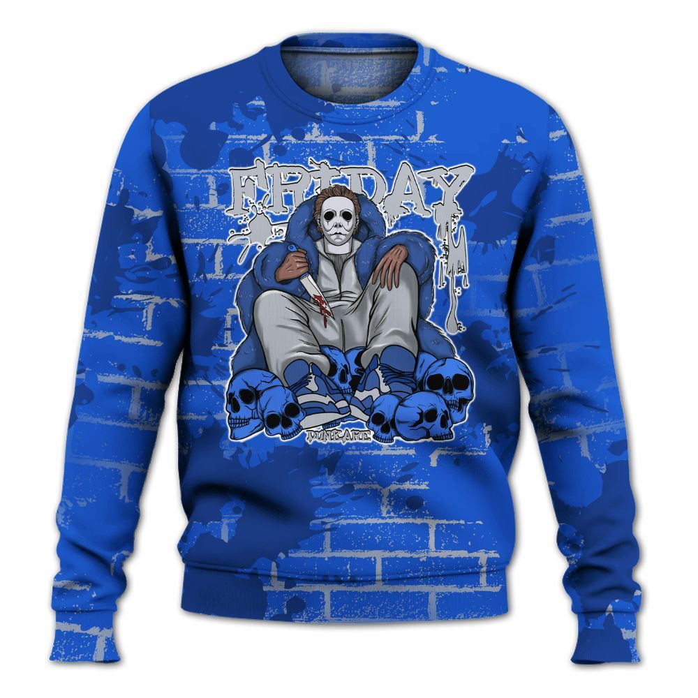 Sweatshirt To Match Air Foamposite One Royal - Friday Brick All Over Print