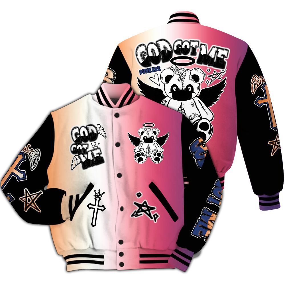 Varsity Jacket To Match Air Griffey Max Los Angeles 1s - Gods Guides Me Bear All Over Print