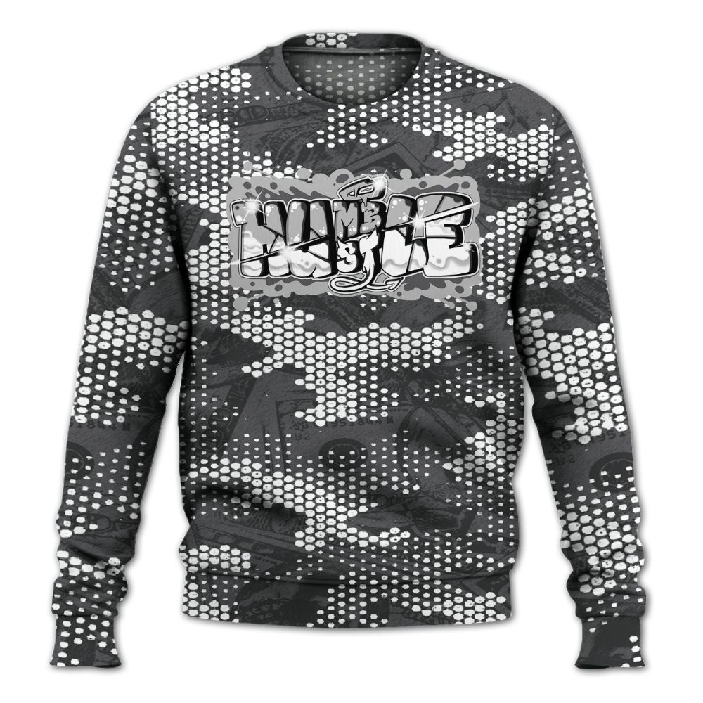 Sweatshirt To Match White Thunder 4s - Humbled Hustles Graphic Banknotes All Over Print