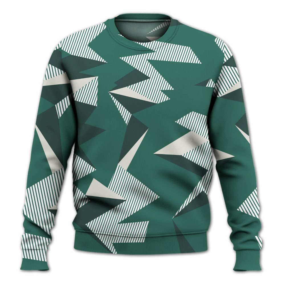 Sweatshirt To Match RM Oxidized Green 4s - Geometric Camouflage Pattern All Over Print