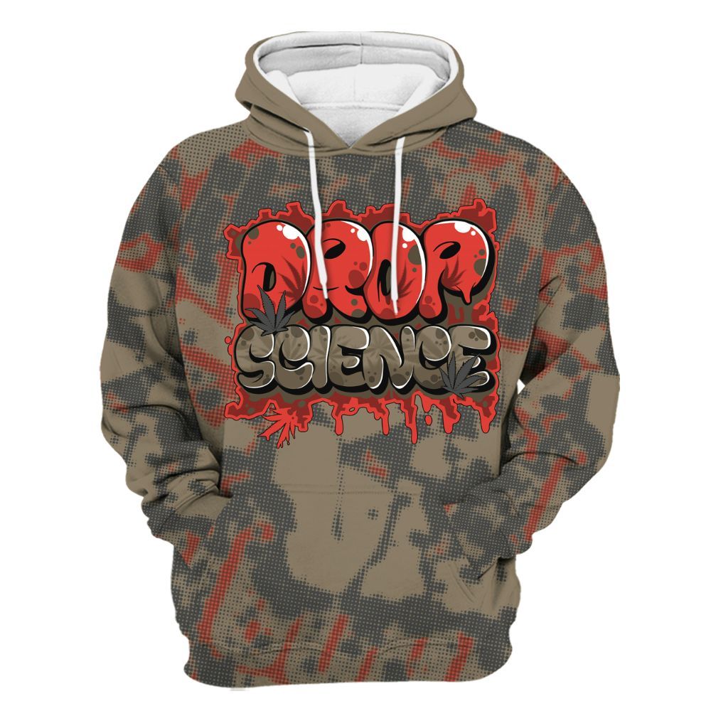 Hoodie To Match Olive 9s - Drop Science Street All Over Print