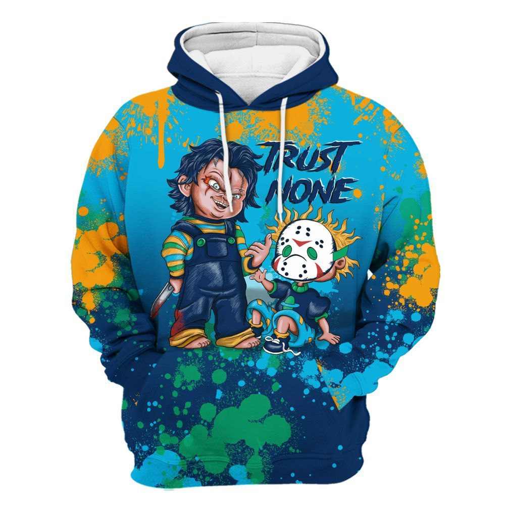 Hoodie To Match Dunk Low GS Electric Algae - Trust No One Scary All Over Print