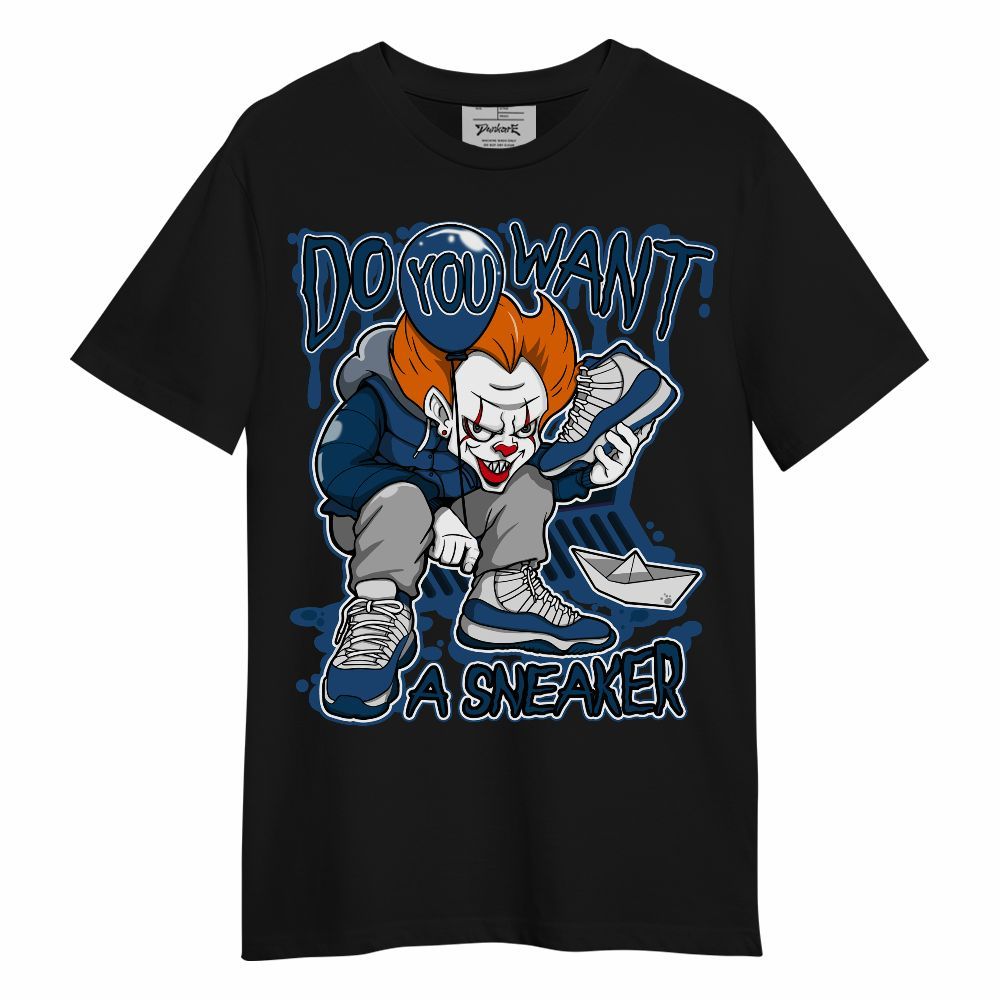Shirt To Match High OG Midnight Navy 1s - Clown Scary Sneakers Halloween Graphic Unisex Shirt