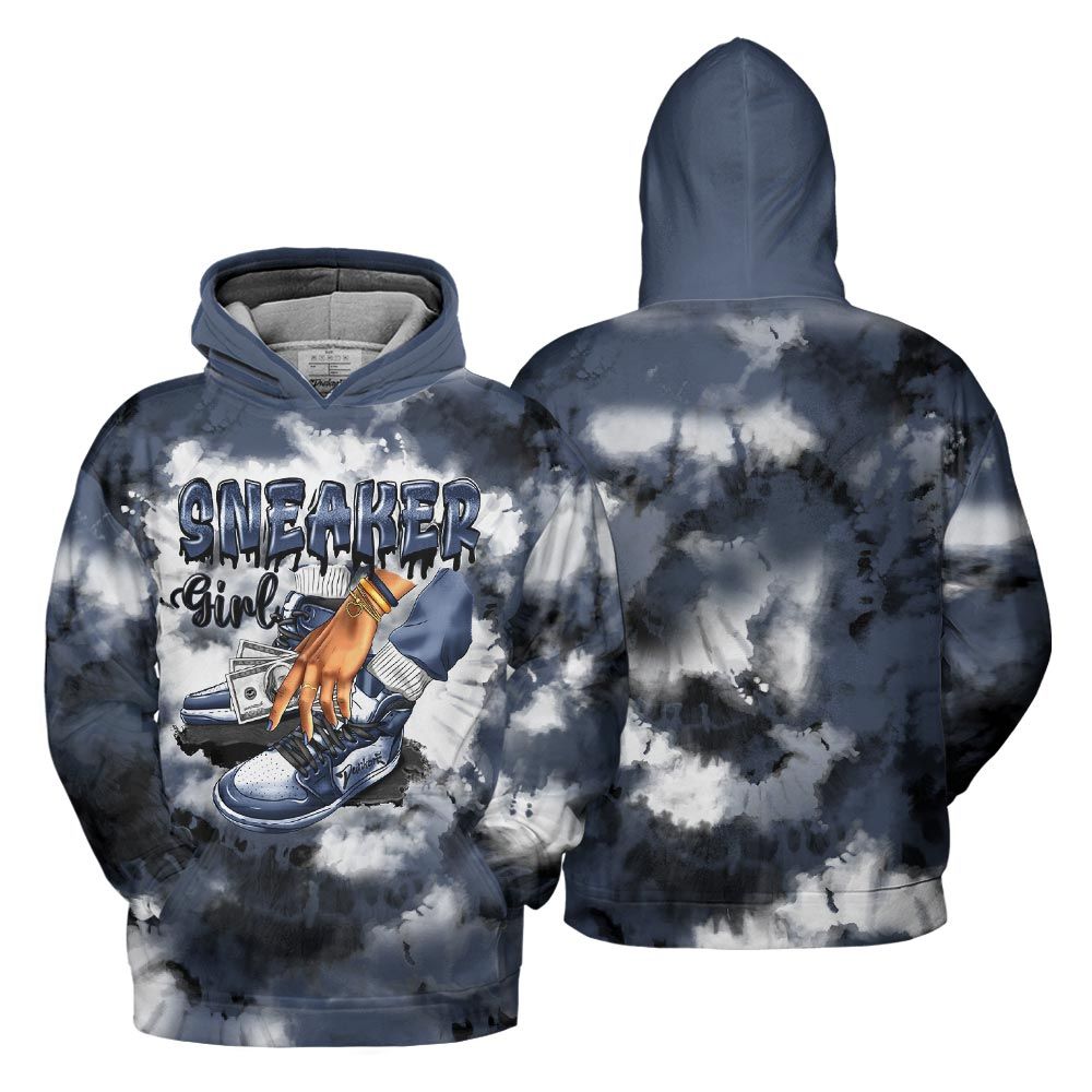 Hoodie To Match Low Diffused Blue 11s Hoodie, SNEAKER Girl Money Drip Tie Dye Hoodie Outfit 903 NCT