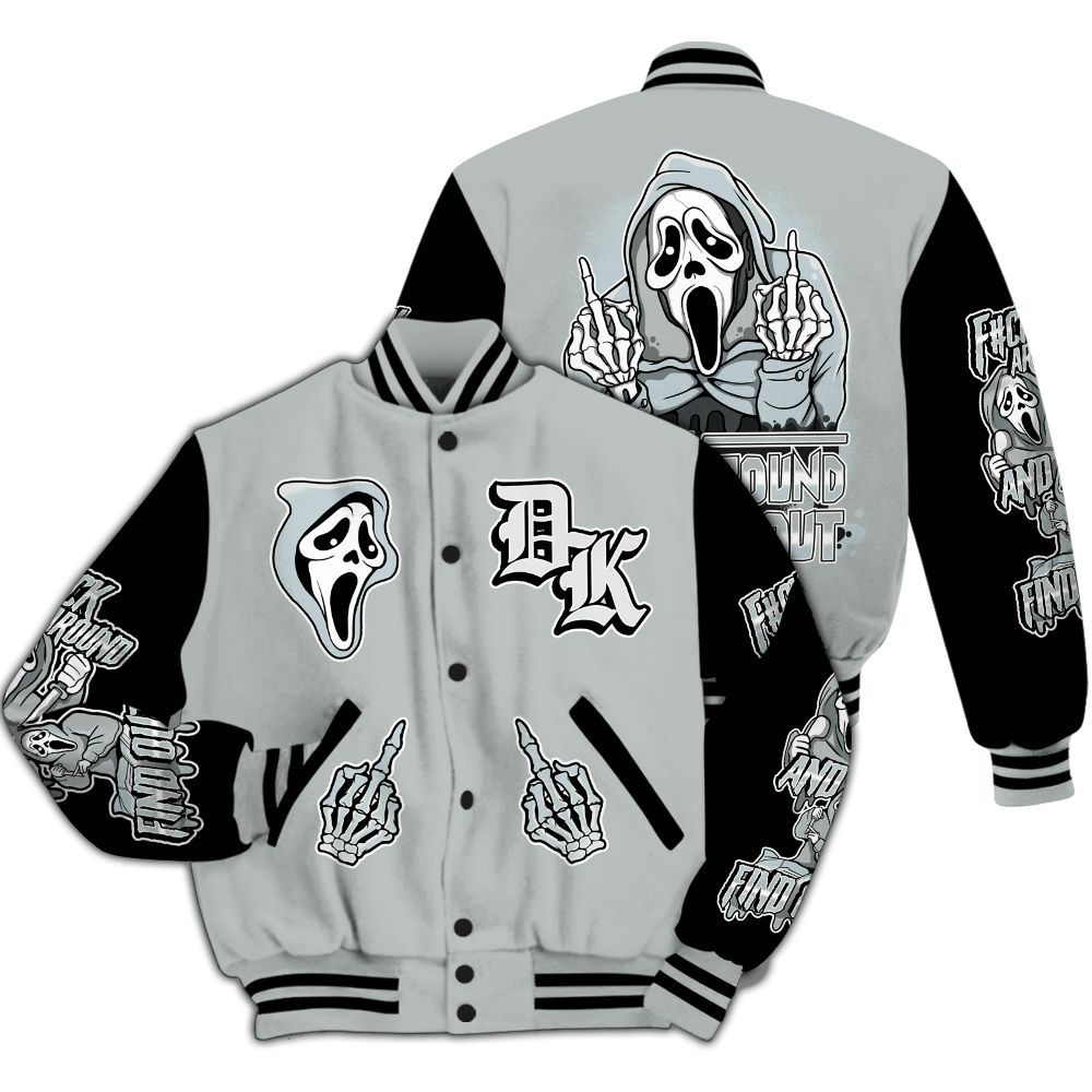 Varsity Jacket To Match Black Wolf Grey 12s - F#CK And Find Out Graphic All Over Print