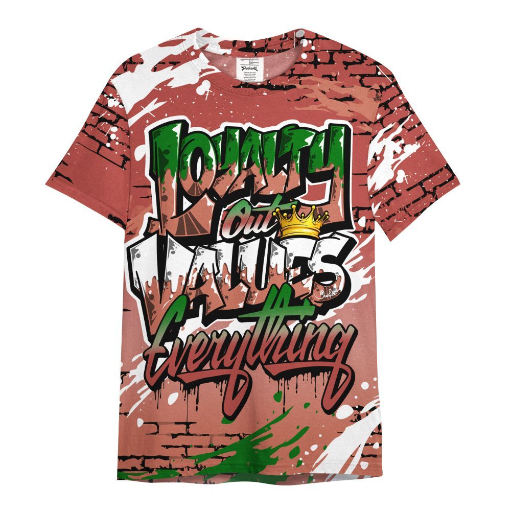 Shirt To Match Dune Red 13s - Values Of Loyalty Drip All Over Print