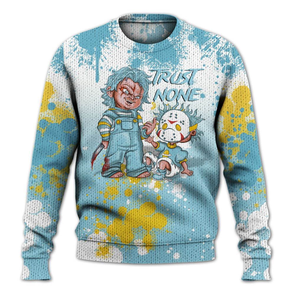 Knitted Sweater To Match Dunk High Homer Simpson - Trust No One Scary
