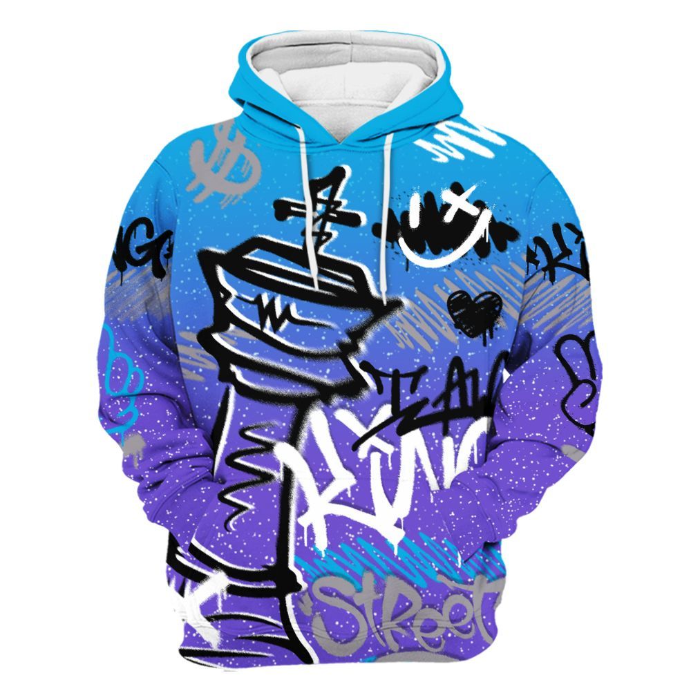 Hoodie To Match Retro Aqua 8s - Street King Chess Streetwear All Over Print