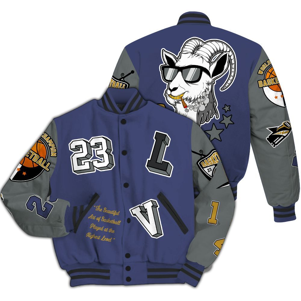 Varsity Jacket To Match Lakeshow 4s - The GOAT Got Em All Over Print