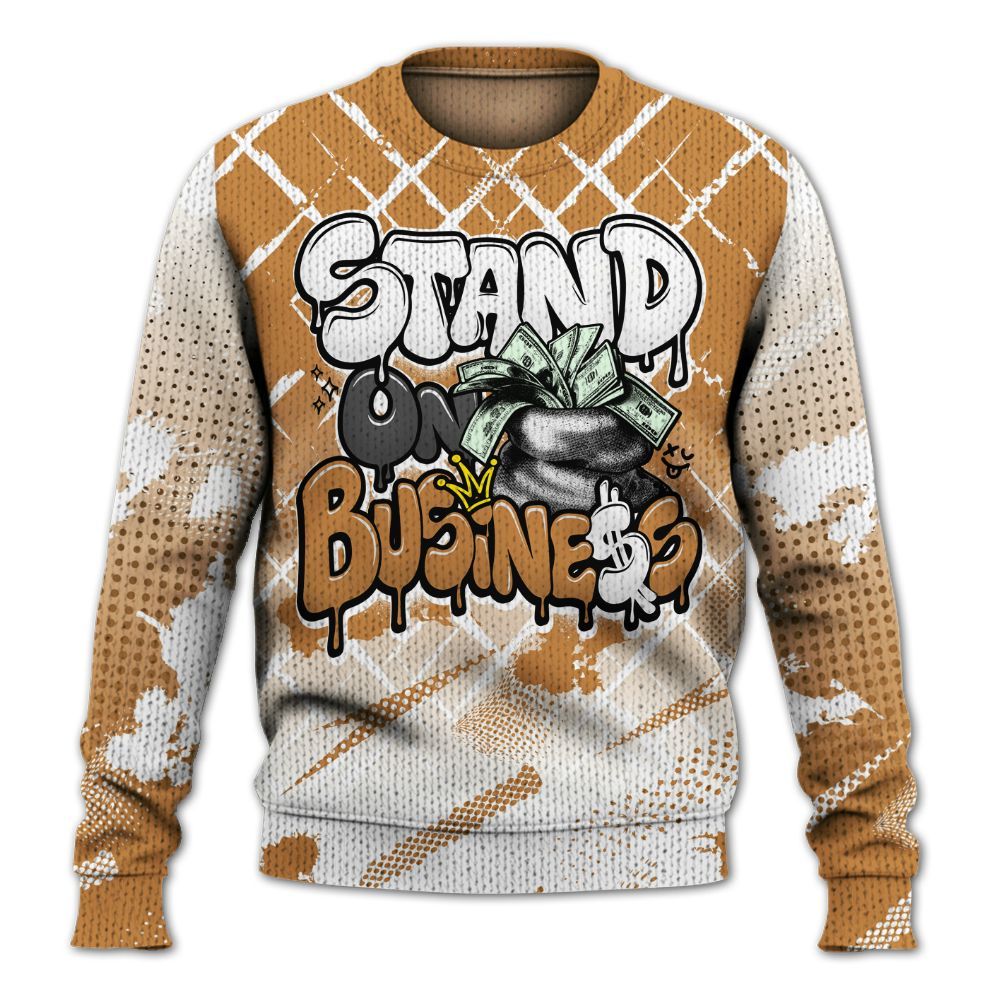 Knitted Sweater To Match Dunk Low Nature Wheat Suede - Halftone Stand Business Dripping