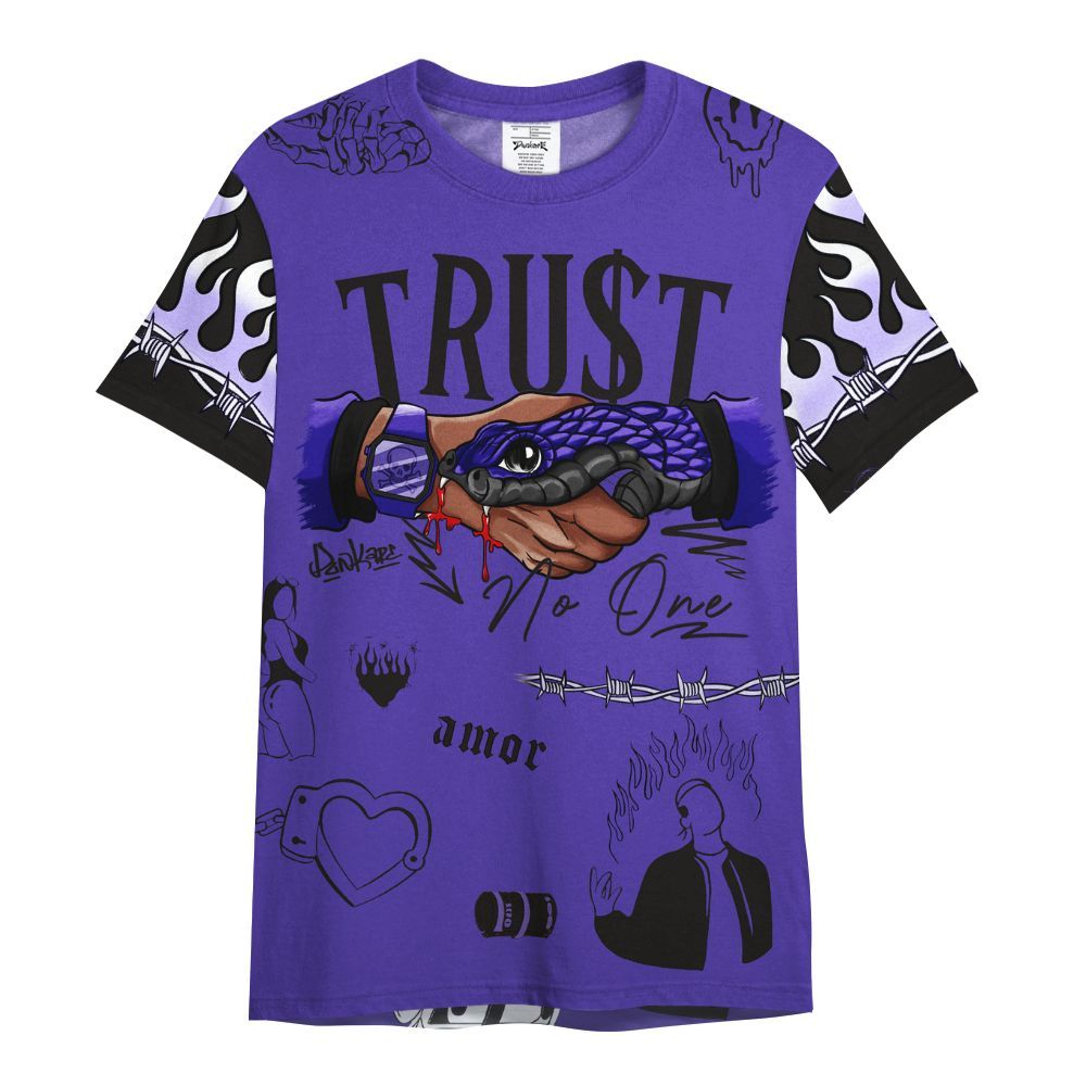 Shirt To Match Field Purple 12s - Snake Trust No One All Over Print