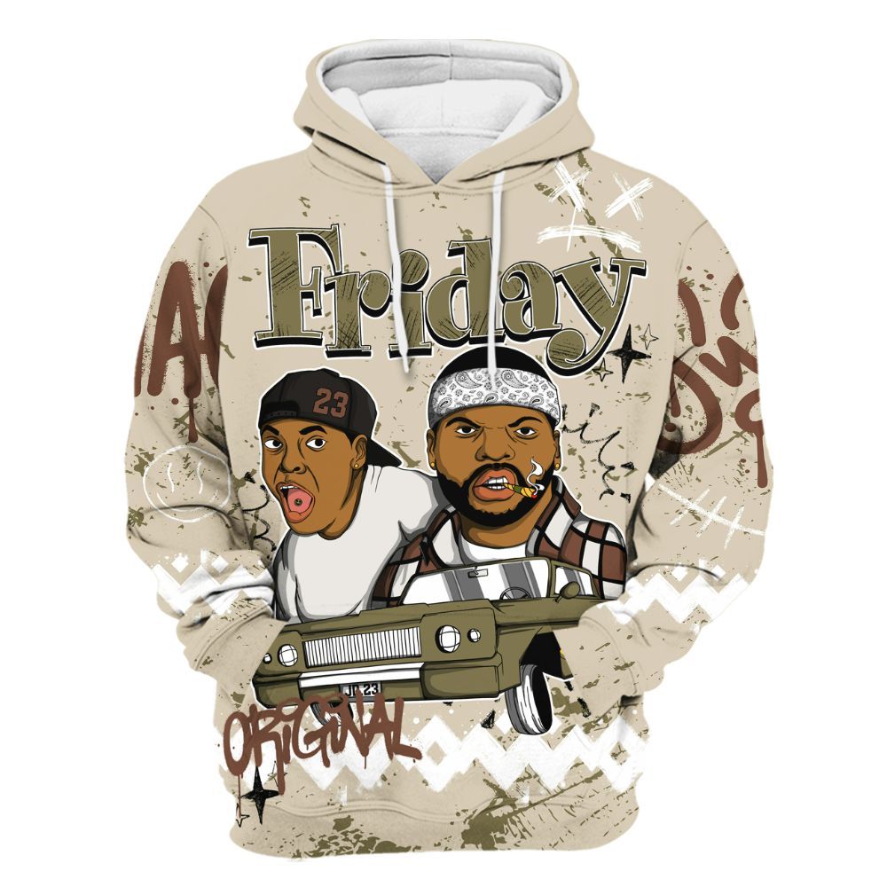 Hoodie To Match Sail Neutral Olive 6s - Friday Sneaker Crayon All Over Print