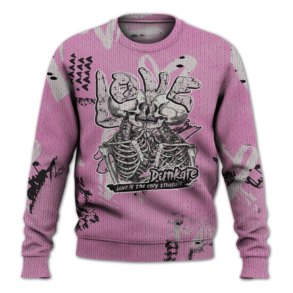 Knitted Sweater To Match Neutral Grey Black White Orchid 4s - Skull Love