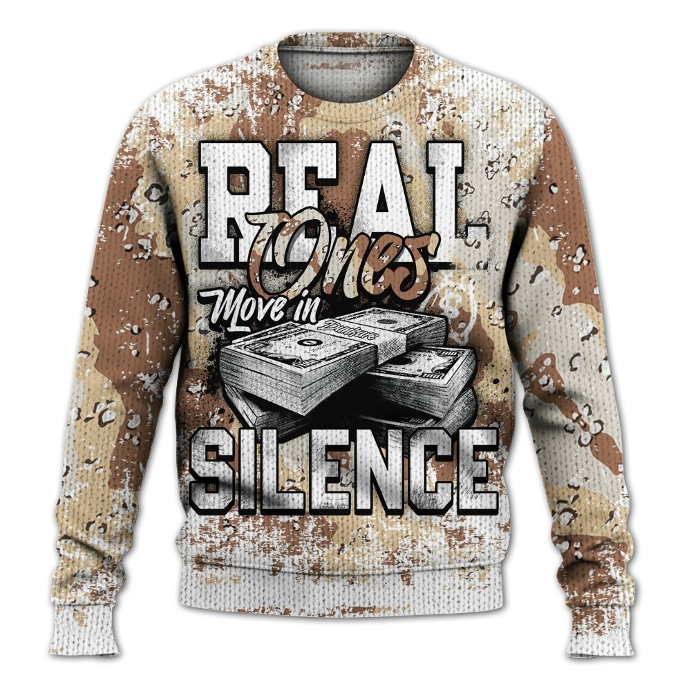 Knitted Sweater To Match Desert Camo 3s - Move In Silence Money Street Retro