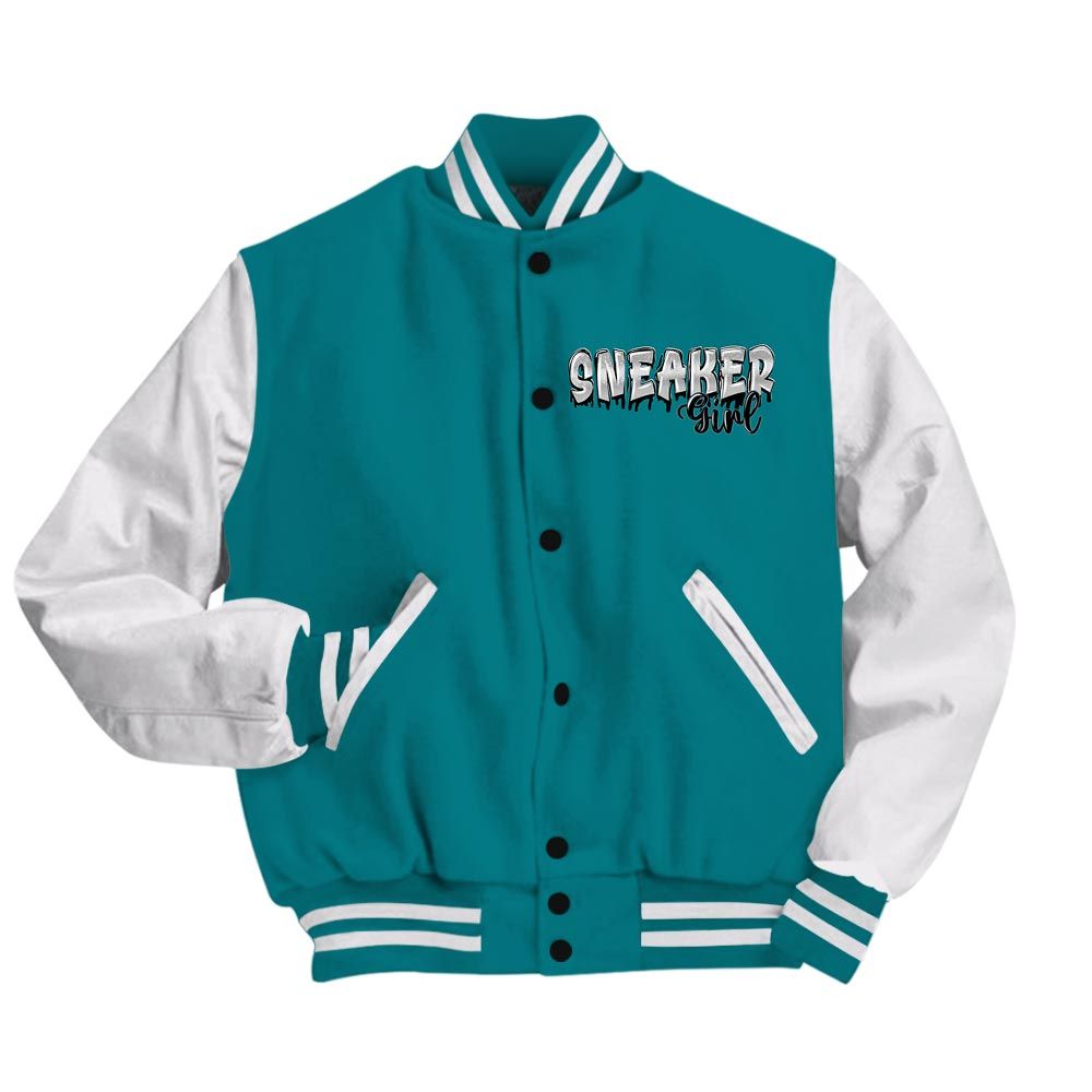 Varsity Jacket To Match Varsity Streetwear Custom Name Sneaker Girl Money, Oxidized Green 4s, Sneaker Oxidized Green 4s Baseball Varsity Jacket 1604 NCT