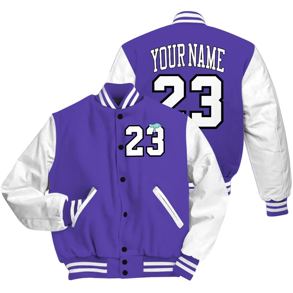 Varsity Jacket To Match Low Hornets 1s - Custom Name Number 23 Drip All Over Print