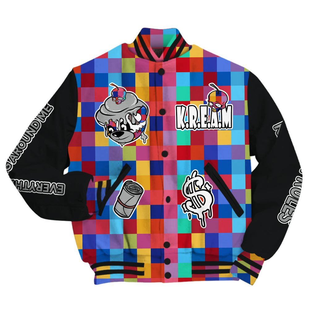Varsity Jacket To Match Air Rainbow Weave - Loot Bear All Over Print