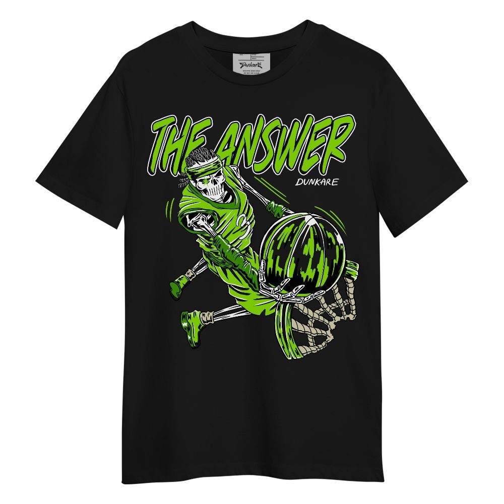 Shirt To Match Electric Green 6s - The Answer Skeleton Unisex Shirt