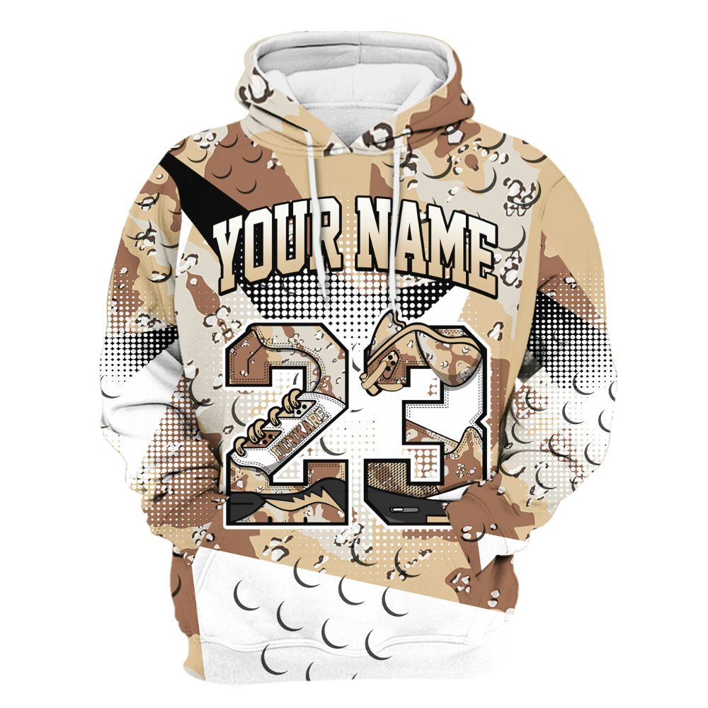 Hoodie To Match Desert Camo 3s - Poly Custom Name Number 23 5s All Over Print