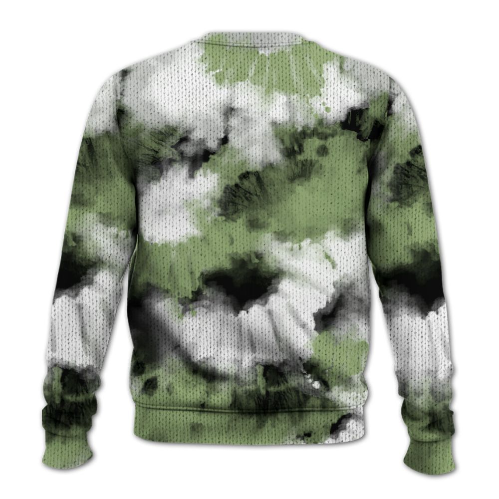 Knitted Sweater To Match Oil Green 4s - Tie Dye FK Around Find Out