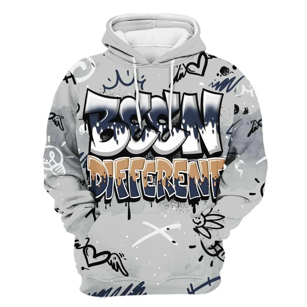 Hoodie To Match Low Navy Grey Gum 1s - Drip Been Di2ferent All Over Print