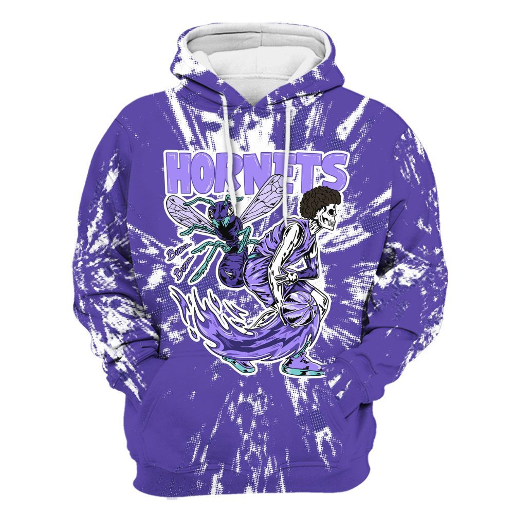 Hoodie To Match Low Hornets 1s - Hornets Skeleton Luxury All Over Print