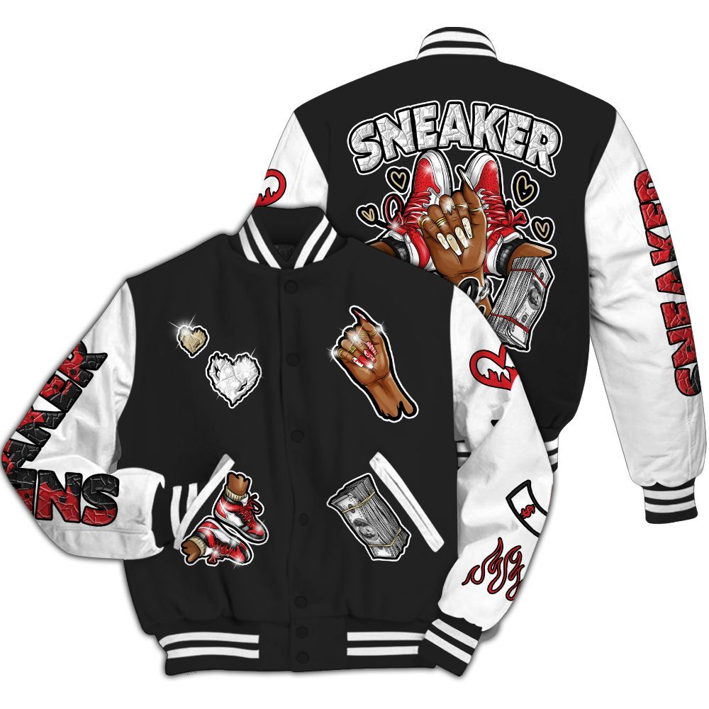 Varsity Jacket To Match Prime 93 Fire Red - Sneakerz Girlz All Over Print