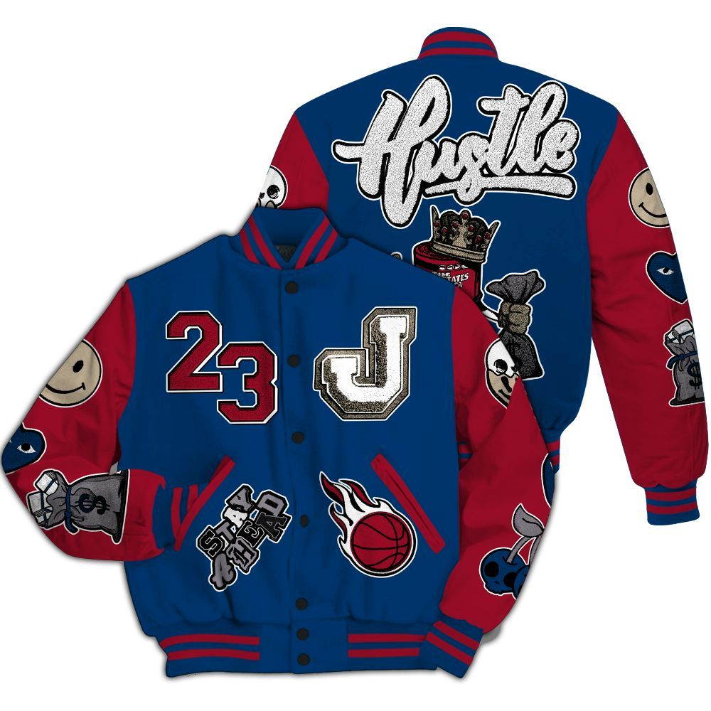 Varsity Jacket To Match Rare Air 4s Shirt - Hustles Money Number 23 All Over Print