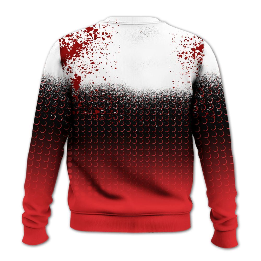 Sweatshirt To Match Chile Red 9s - Halftone Time Is Money All Over Print
