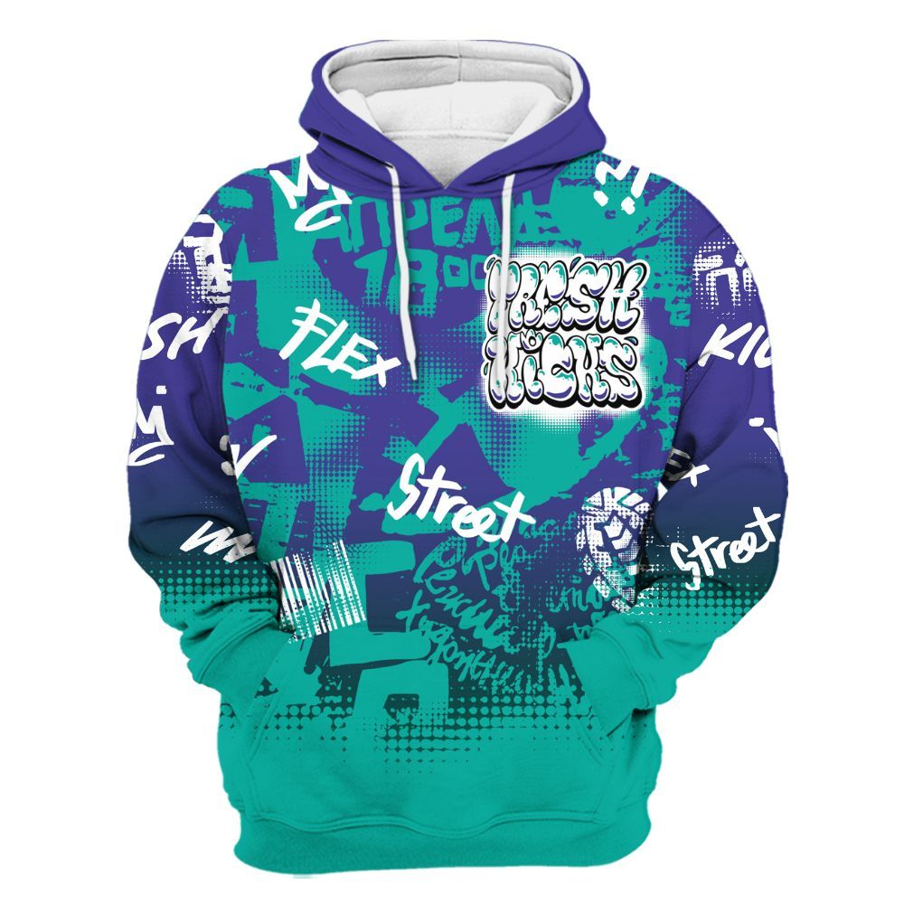 Hoodie To Match Retro Grape 5s - Fresh Kicks Bear Grunge All Over Print