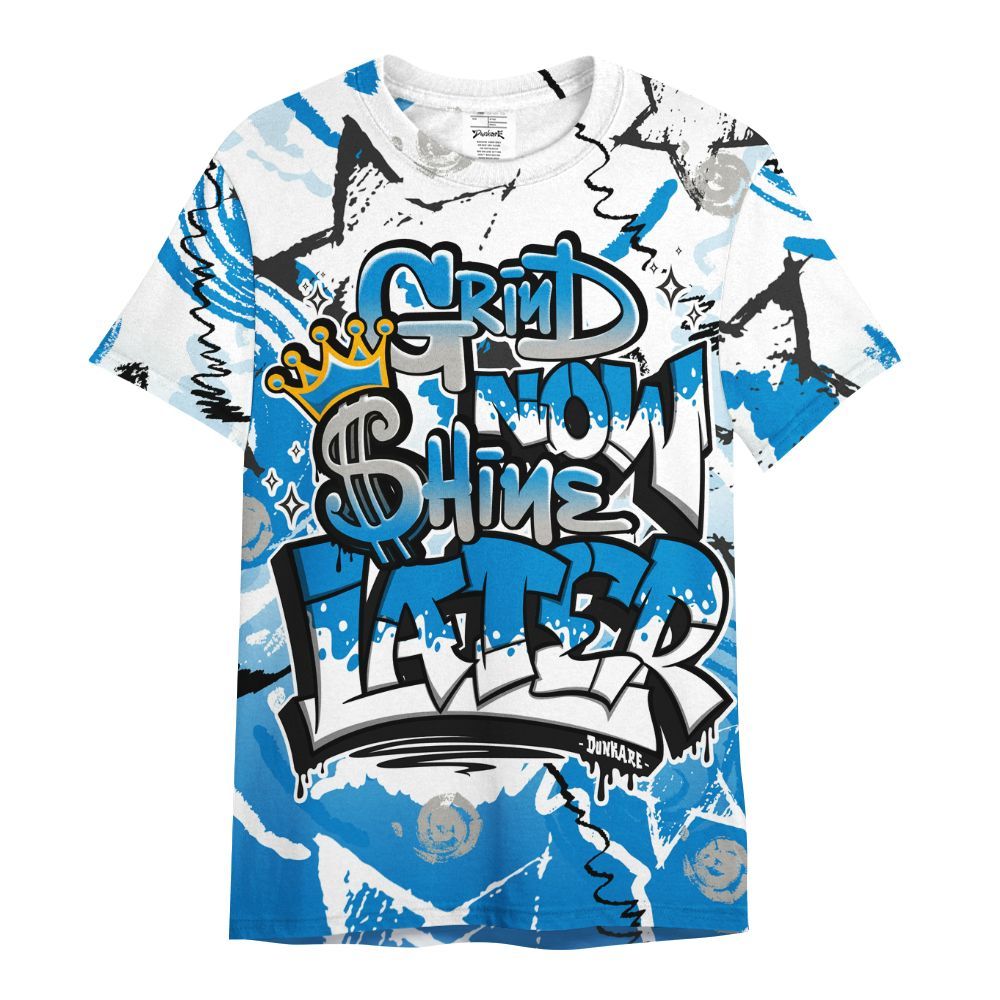 Shirt To Match Industrial Blue 4s - Grind Shine Later Drip All Over Print
