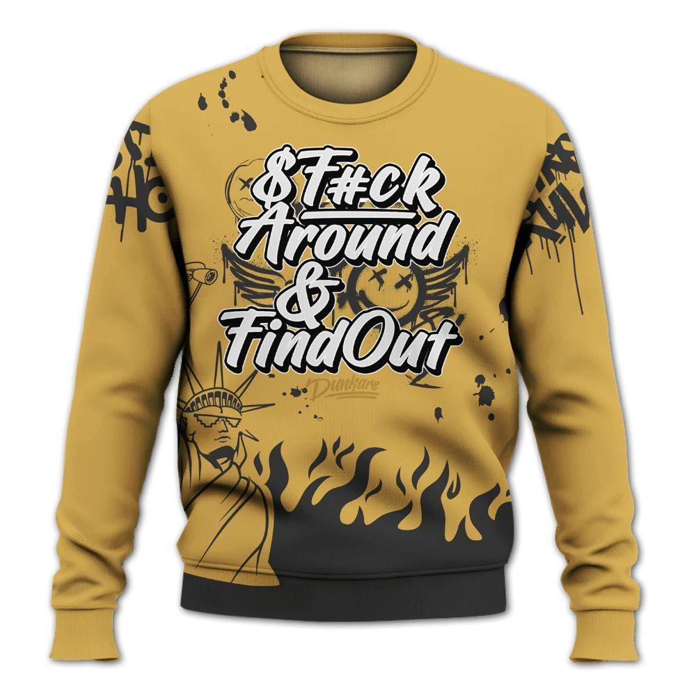 Sweatshirt To Match Retro Light Ginger 14s - Graphic Fck Around Find Out All Over Print