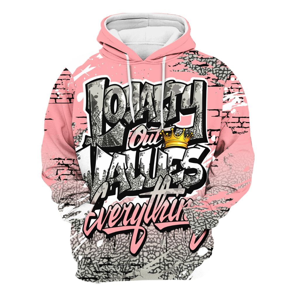 Hoodie To Match Retro Wings 3s - Values Of Loyalty Drip All Over Print