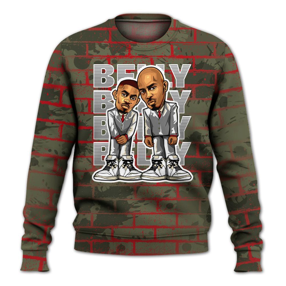 Sweatshirt To Match Travis Scott Low OG Medium Olive 1s - Belly Sneakers Graphic Halloween All Over Print