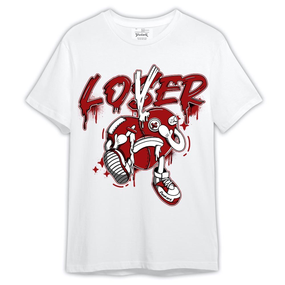 Shirt To Match Red Taxi 12s - Graphic Loser Lover Heart Shirt Red Taxi 12s Outfit