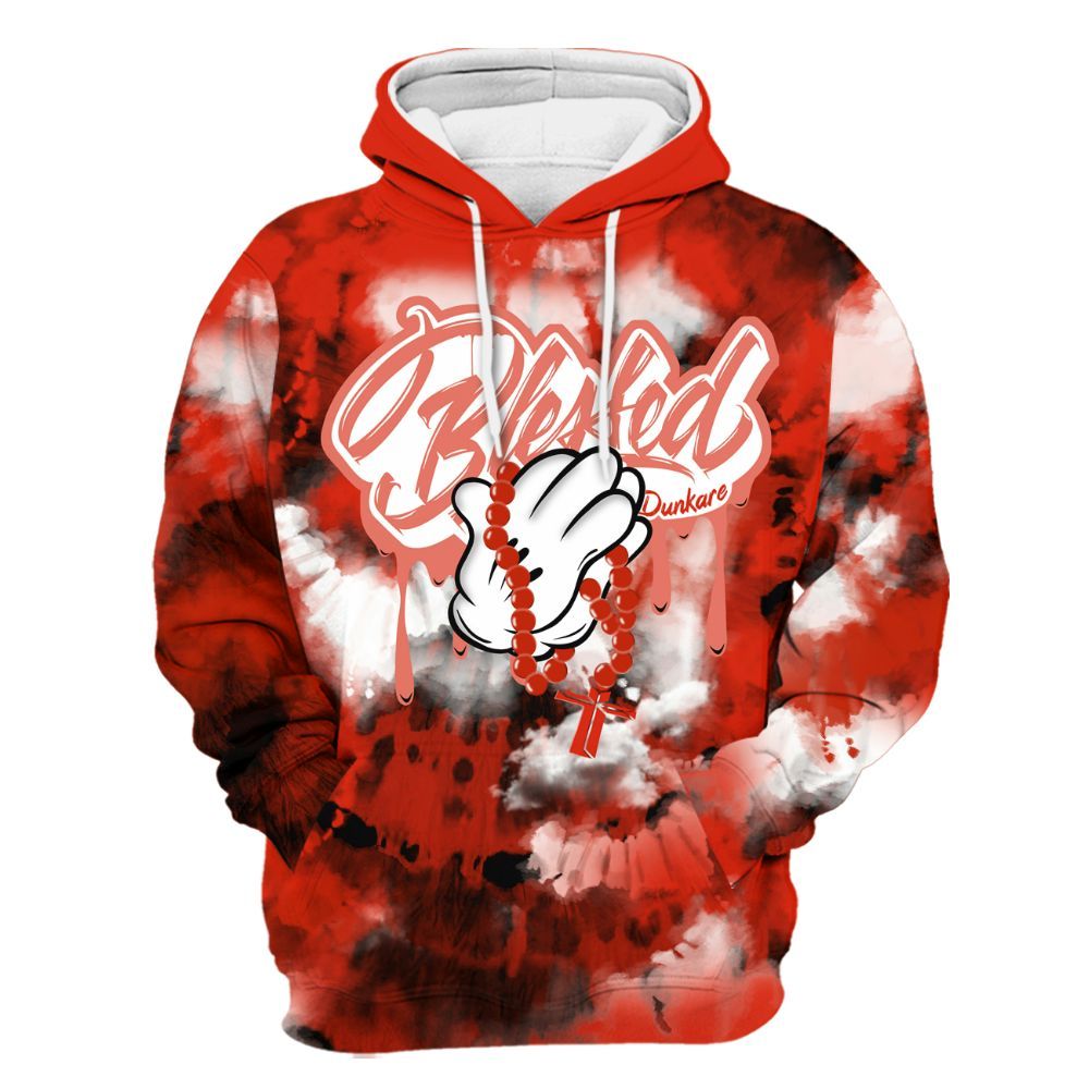 Hoodie To Match Retro Cherry 11s - God Blessed Tie Dye All Over Print