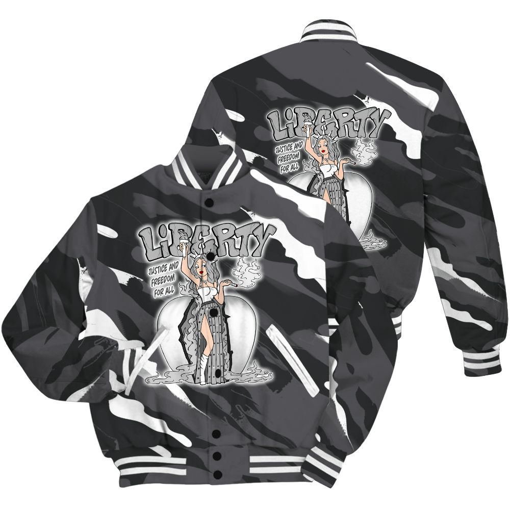 Varsity Jacket To Match White Thunder 4s Shirt - Midwest Cartoon Colored All Over Print