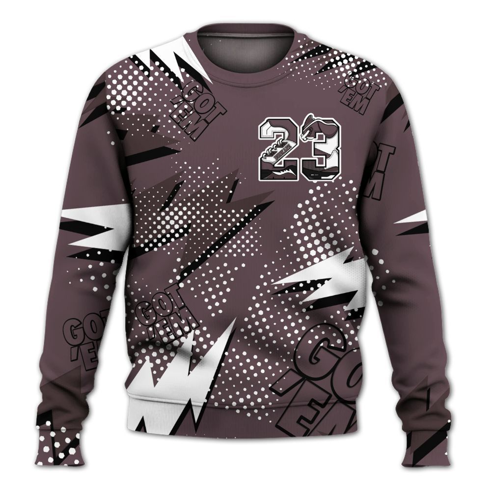 Sweatshirt To Match AMM Black 3s - Custom Name Number 23 5s All Over Print