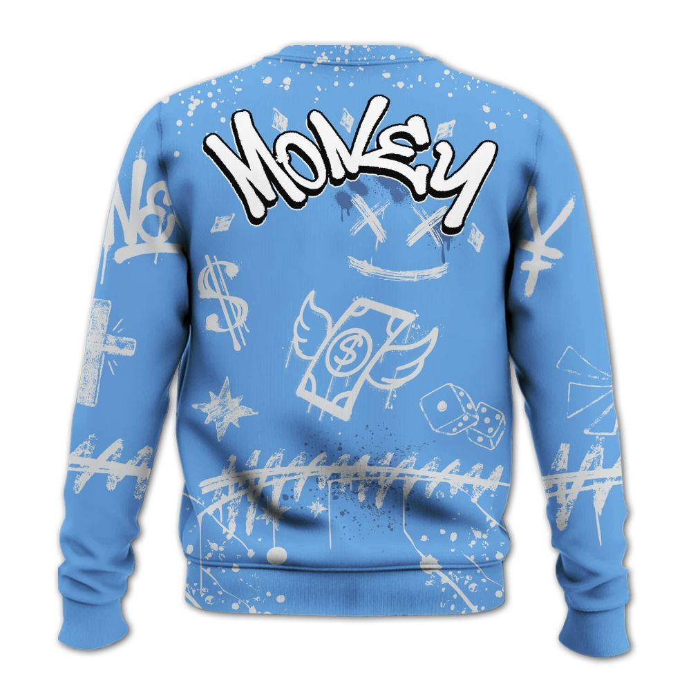 Sweatshirt To Match University Blue 6s - Everybody Paid In Full Crayon All Over Print