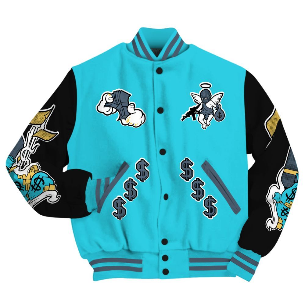 Varsity Jacket To Match Retro Gamma Blue 11s - Ones Move In Silence Graphic All Over Print