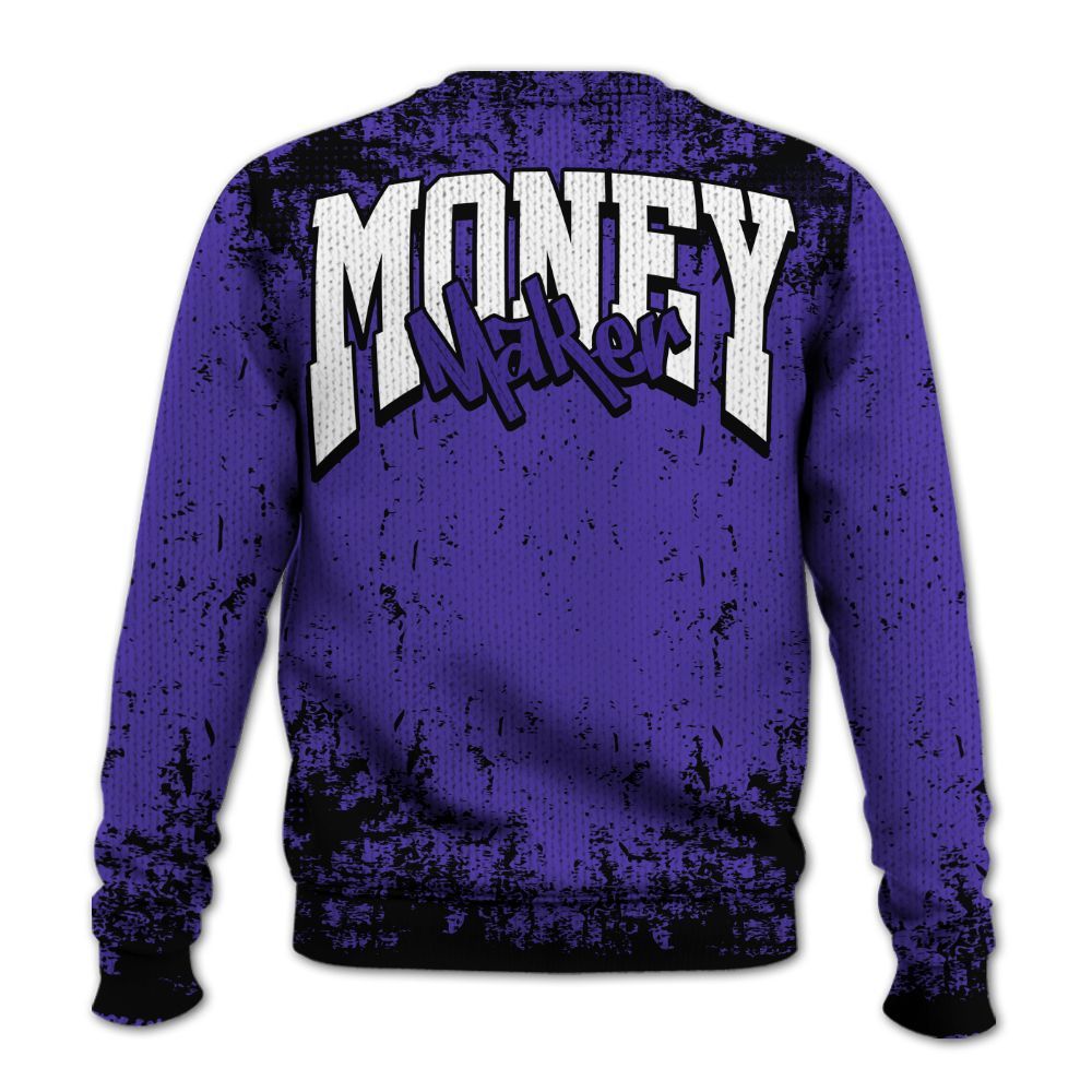Knitted Sweater To Match Field Purple 12s - Move In Silence Money Street Retro
