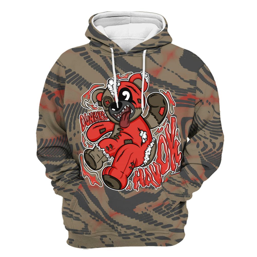 Hoodie To Match Olive 9s - Havok Bear All Over Print