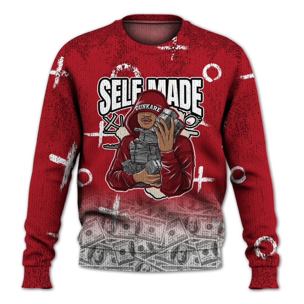 Sweater To Match Mid Red Cracked Leather 1s - Selfmade Unique Grunge Graphic