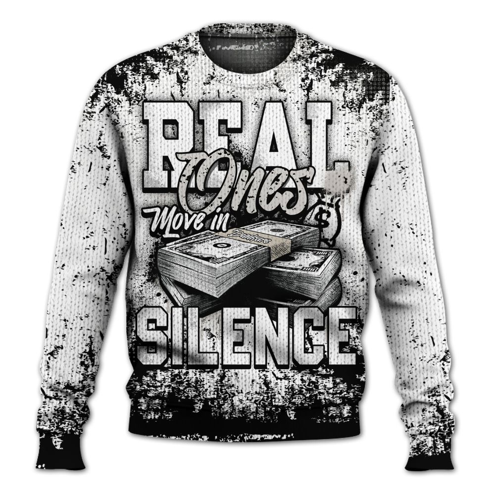 Knitted Sweater To Match Retro Reverse Metallic 5s - Move In Silence Money Street Retro