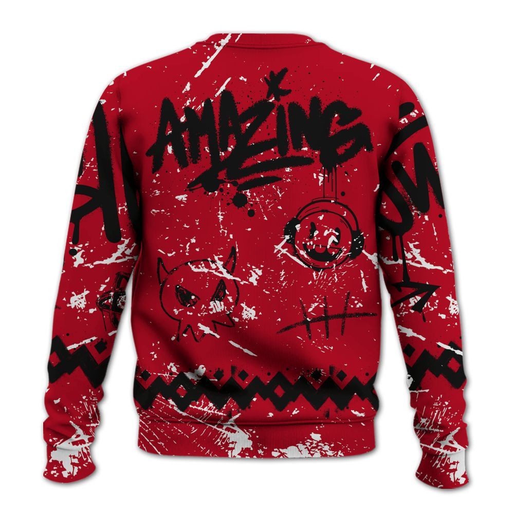 Sweatshirt To Match Air Griffey Max Black Red Navy Blue 1s - Friday Sneaker Crayon All Over Print