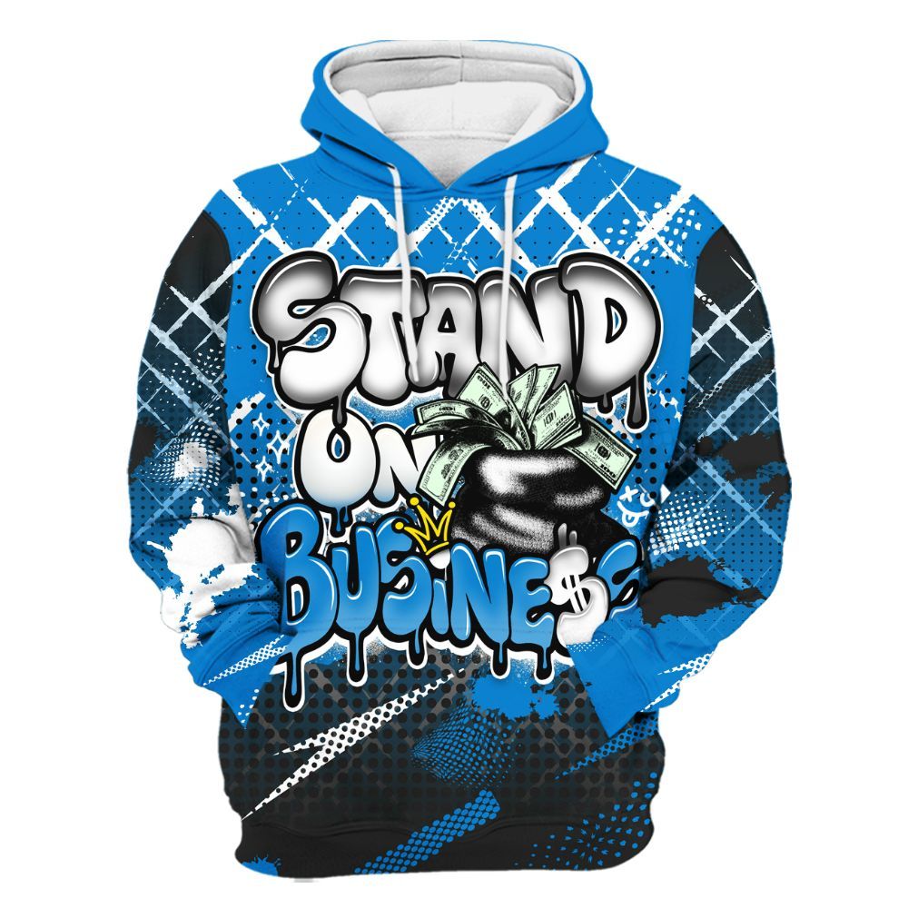 Hoodie To Match High OG FragmentxULA White Black 1s - Halftone Stand Business Dripping All Over Print