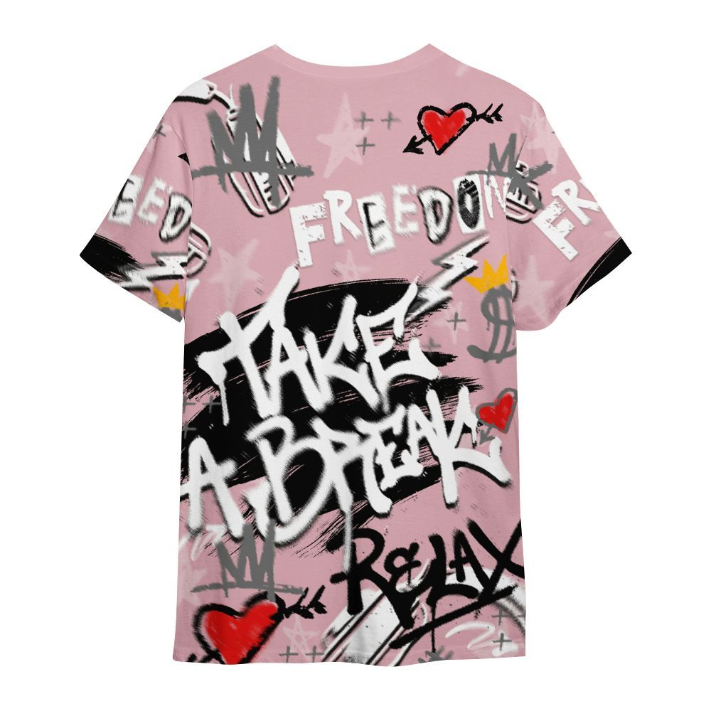 Shirt To Match Air Max DN Pink Foam - Take Break Freedom Graffiti Streetwear All Over Print