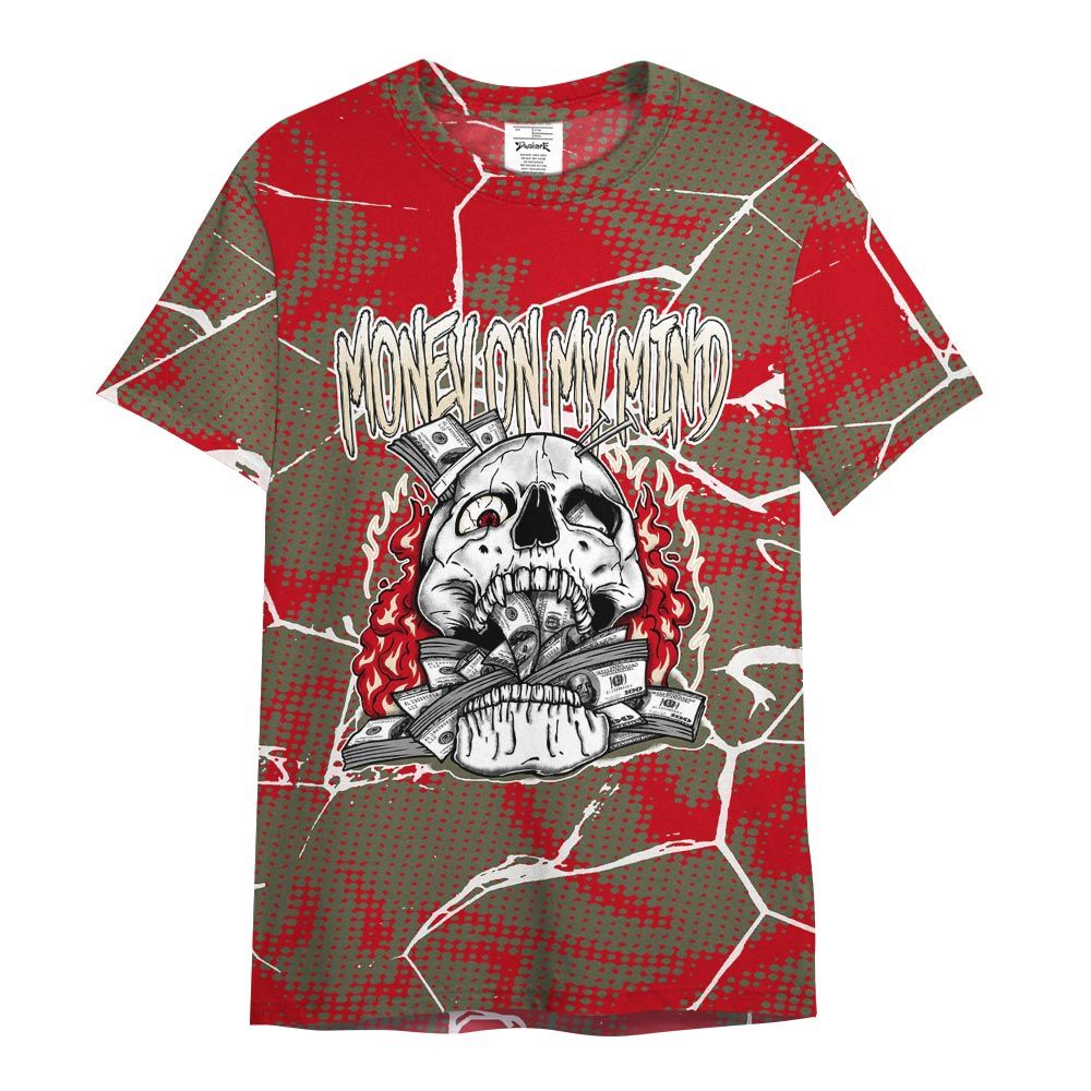 Shirt To Match Low OG Medium Olive 1s - MOMM Skeleton Crack Shirt Unisex