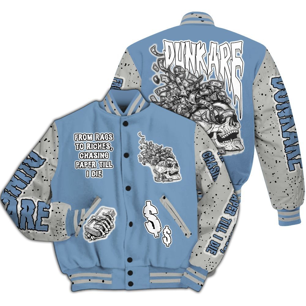 Varsity Jacket To Match University Blue 4s - From Rags To Riches All Over Print
