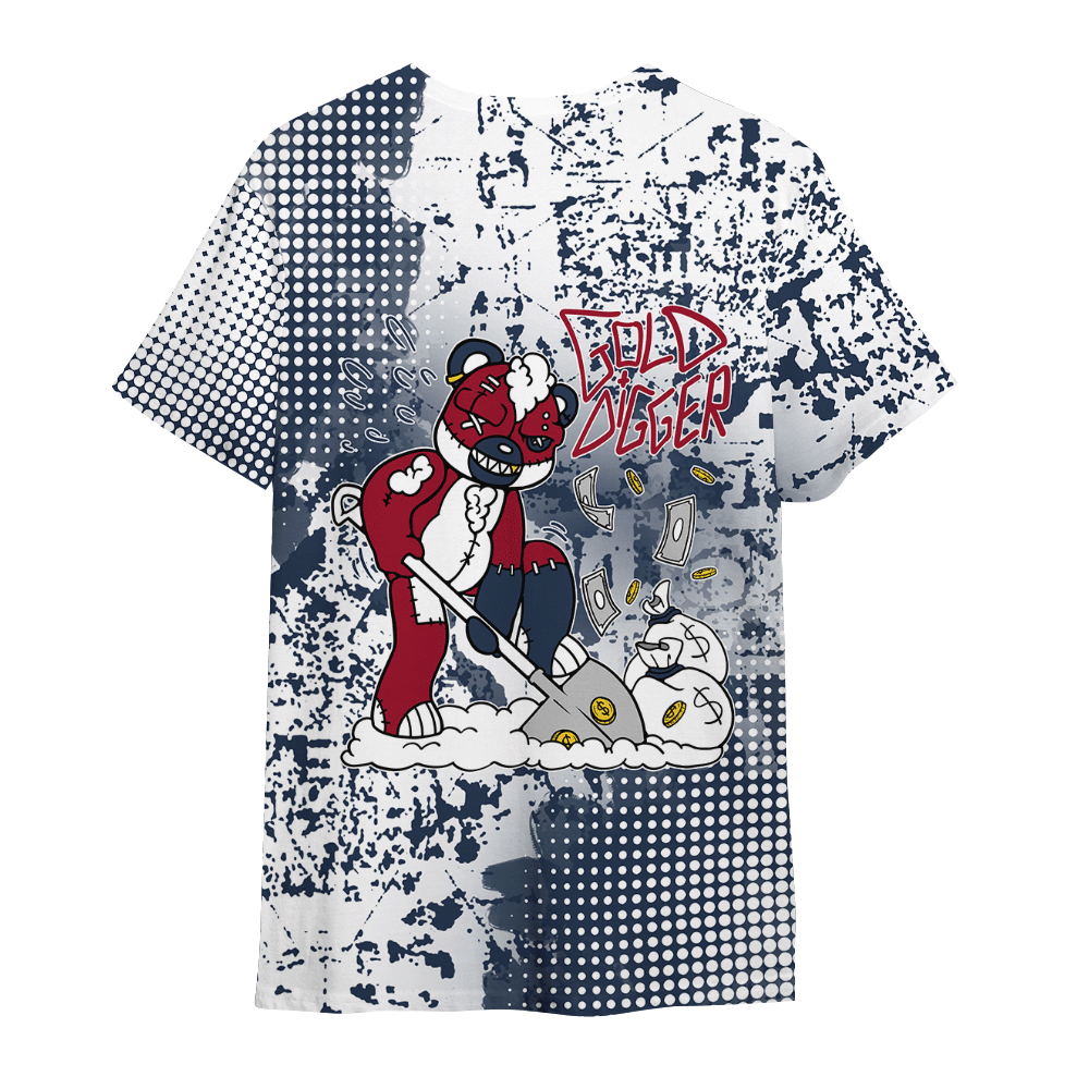 Shirt To Match Navy Blue 2024 6s - Goal Digger Glitch Dot Shirt Unisex